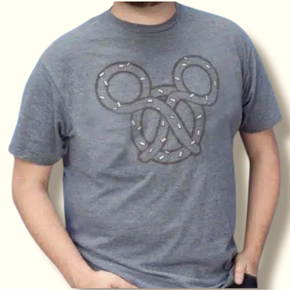 Disney World Mickey Pretzel Gray T Shirt NWT Size XXL